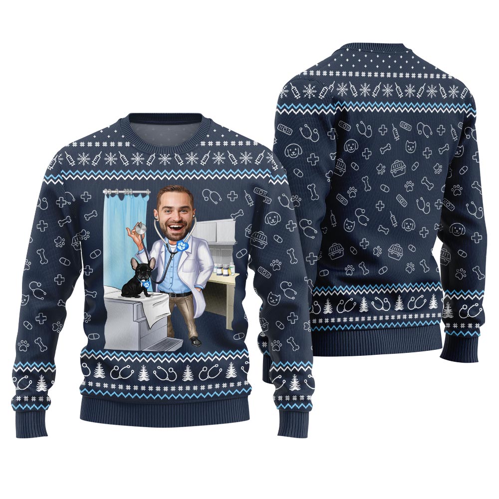 Custom Face Vet Christmas Sweater
