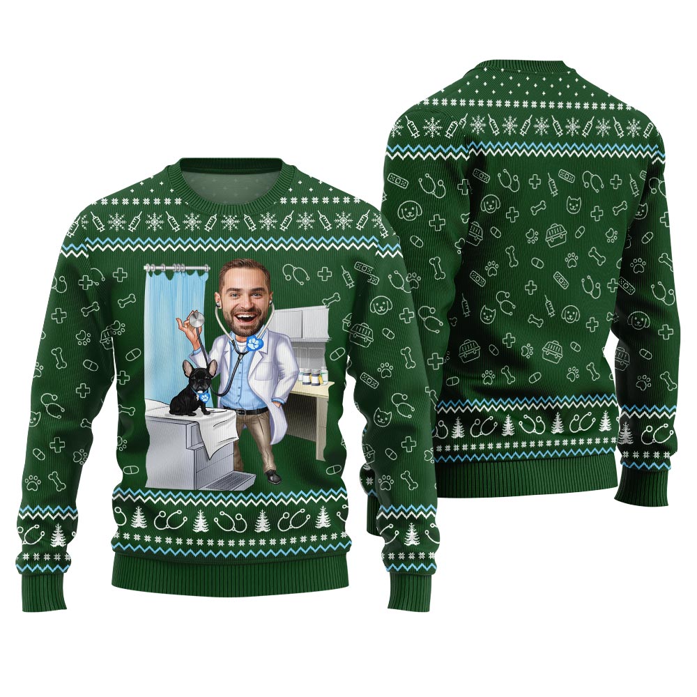 Custom Face Vet Christmas Sweater
