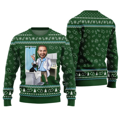 Custom Face Vet Christmas Sweater