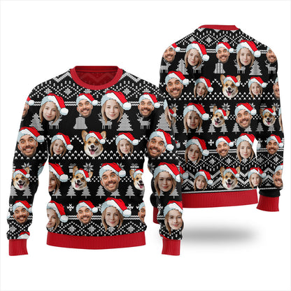 Custom Face With Pet Ugly Xmas Sweater