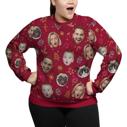 Custom Faces And Pets Plus Size Christmas Sweater