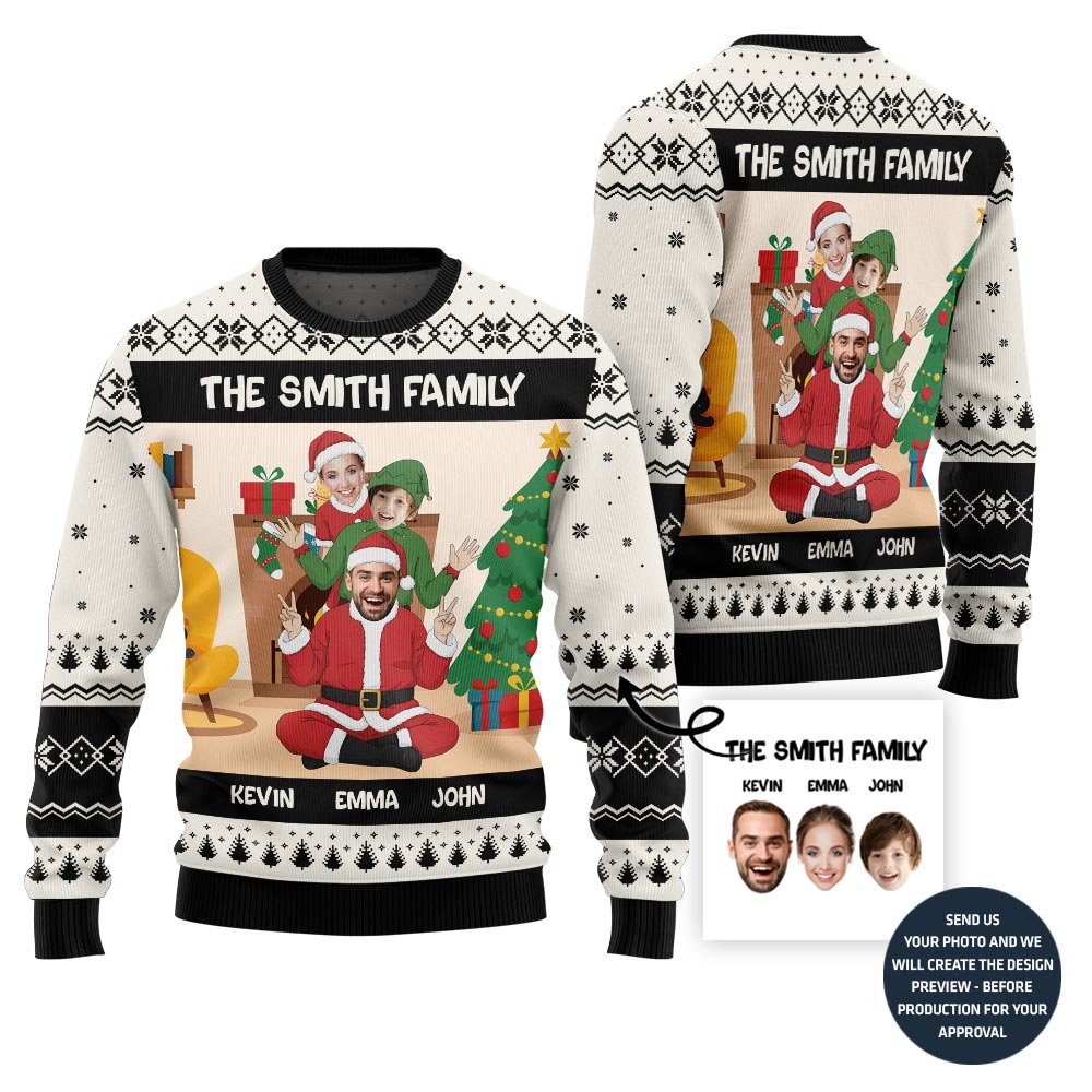 Custom Faces For Family Funny Ugly Christmas Sweater