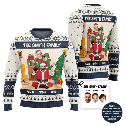 Custom Faces For Family Funny Ugly Christmas Sweater