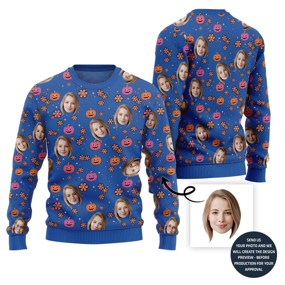 Custom Faces Funny Halloween Sweater