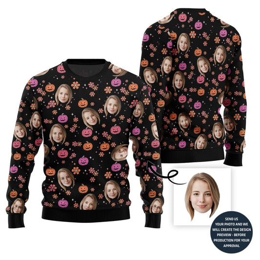 Custom Faces Funny Halloween Sweater