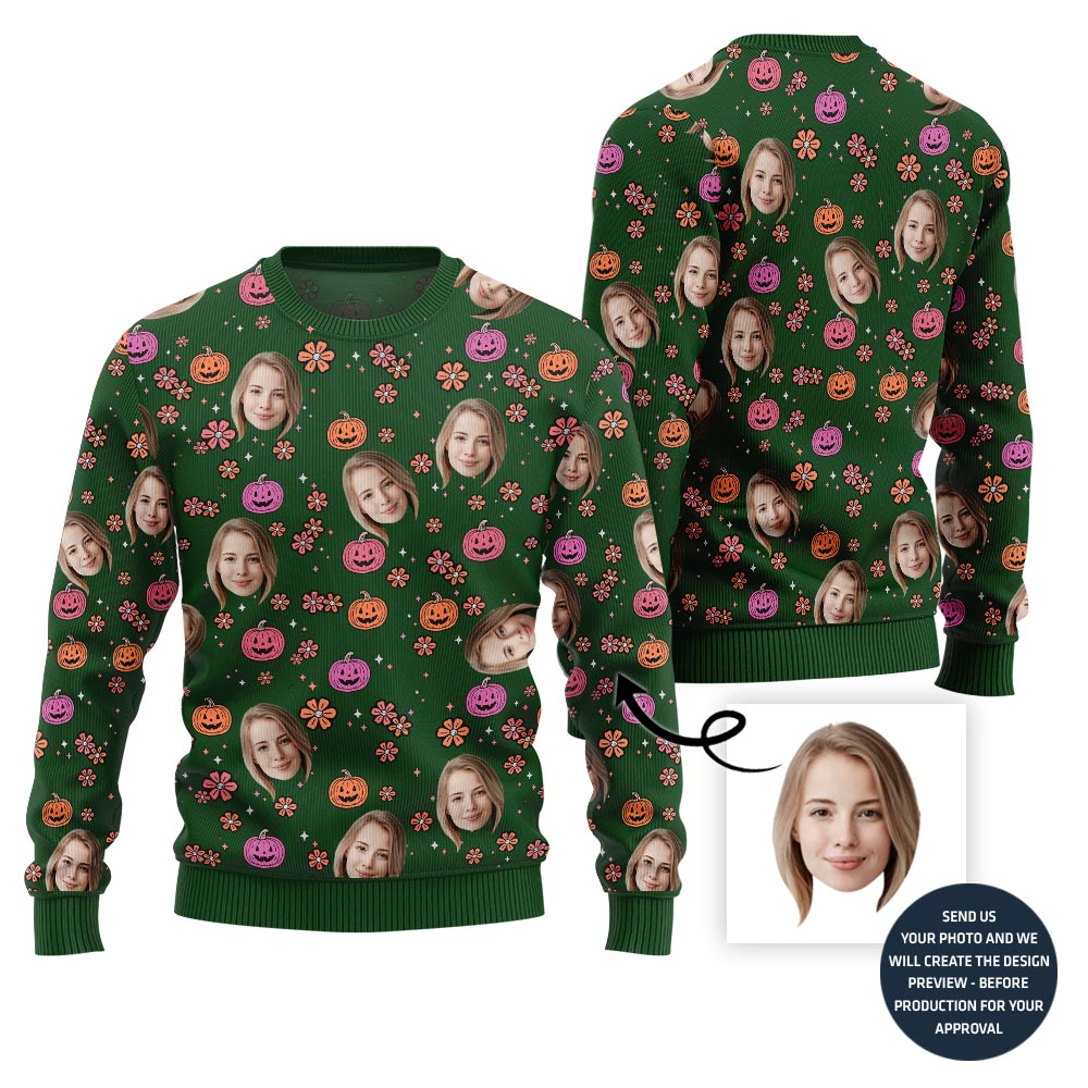 Custom Faces Funny Halloween Sweater