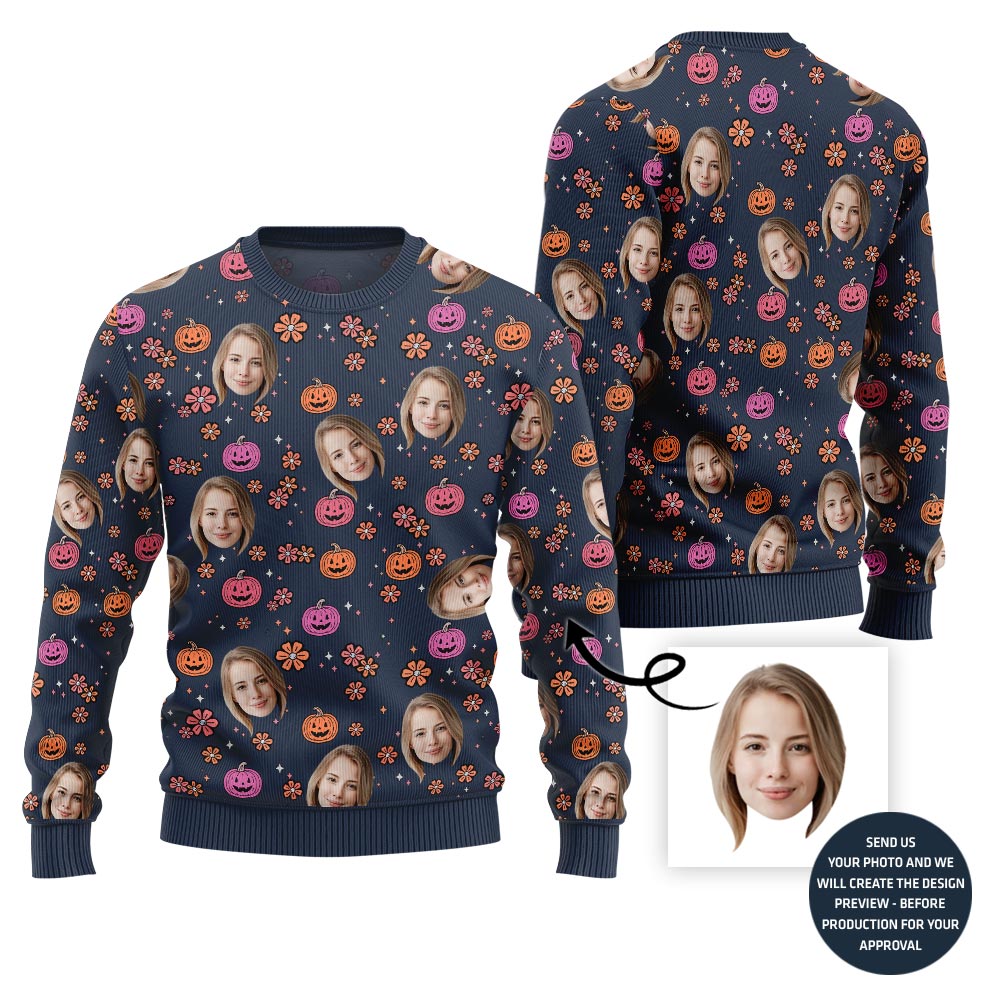 Custom Faces Funny Halloween Sweater