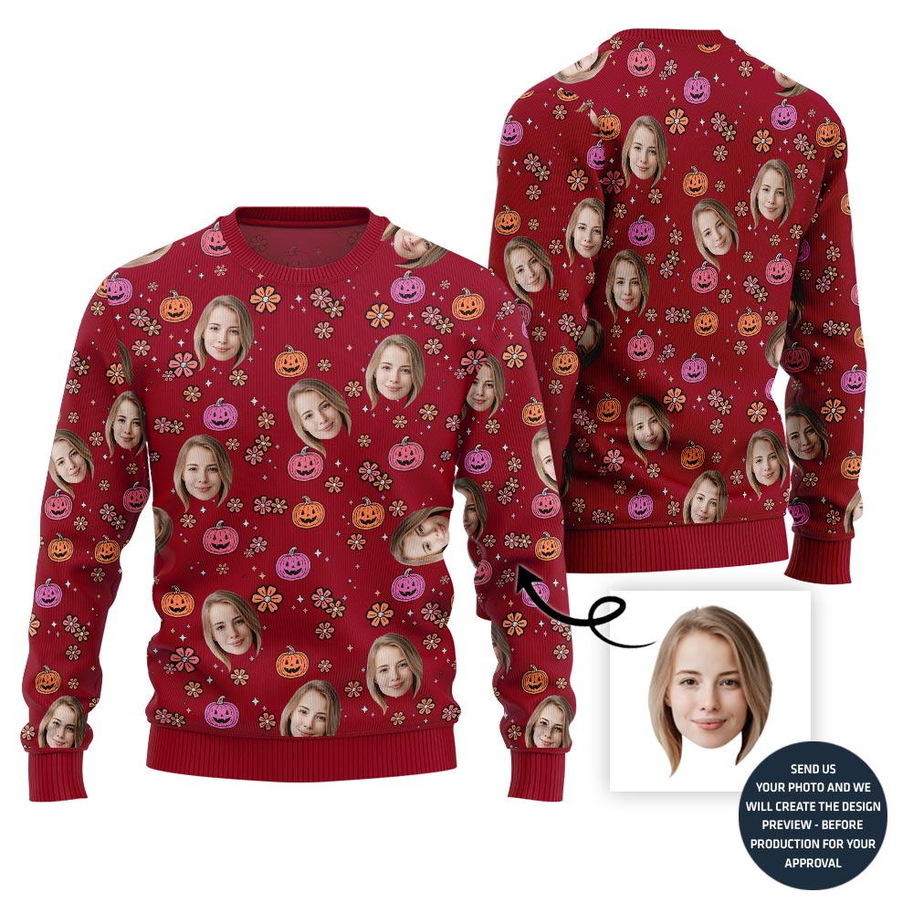 Custom Faces Funny Halloween Sweater