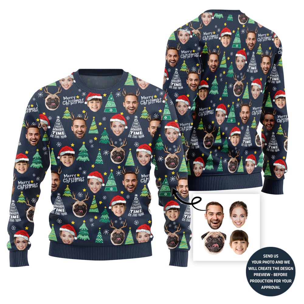 Custom Family And Pet Funny Ugly Christmas Sweater