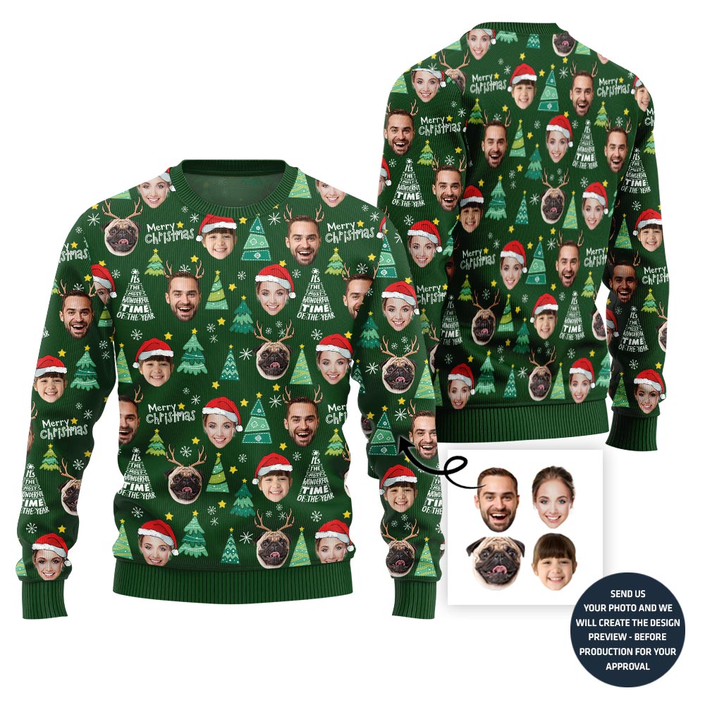 Custom Family And Pet Funny Ugly Christmas Sweater