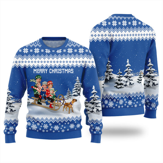 Custom Family Face Christmas Sweater Women