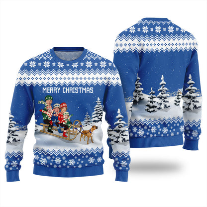 Custom Family Face Mens Christmas Sweater