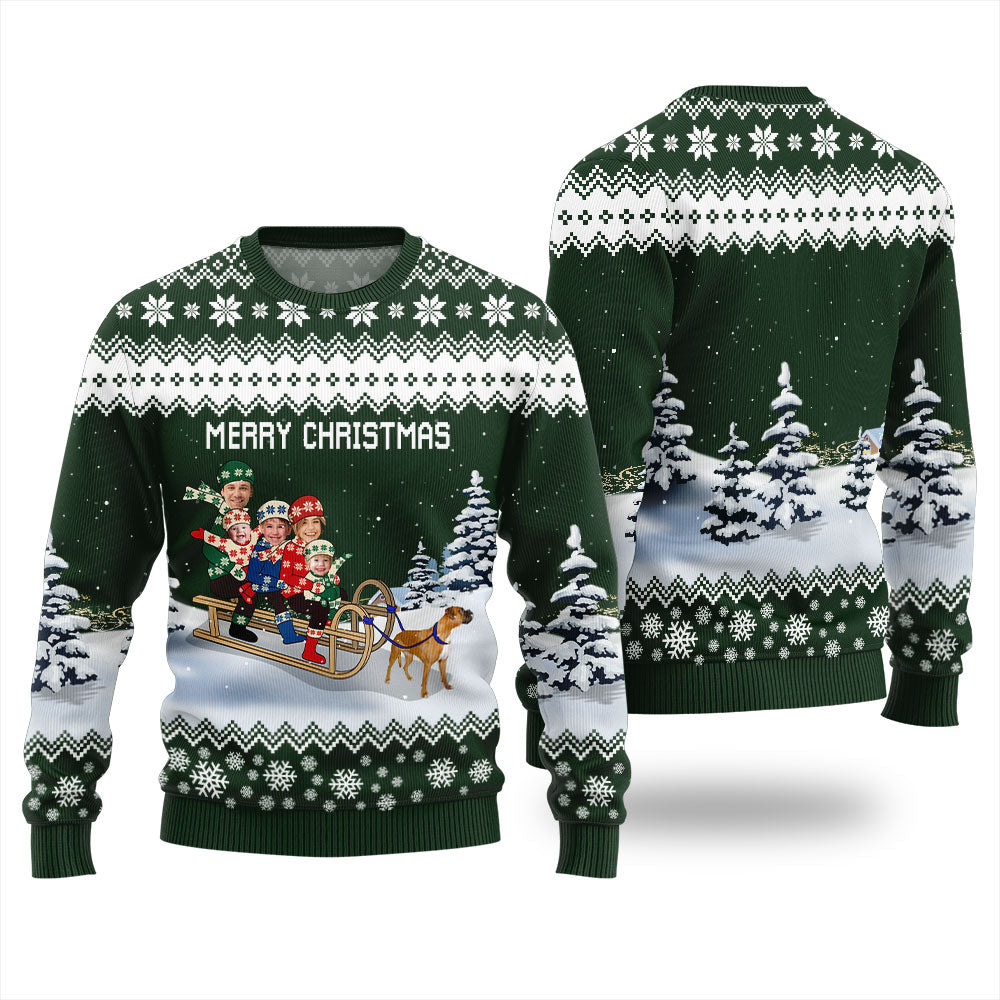 Custom Family Face Mens Christmas Sweater