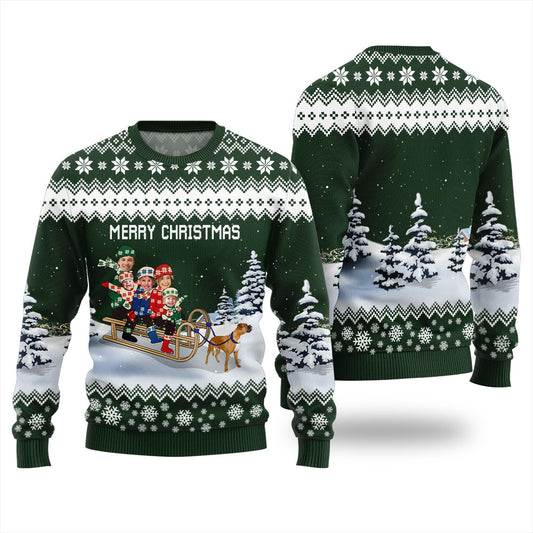 Custom Family Face Mens Christmas Sweater