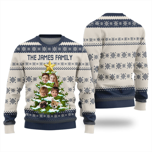 Custom Family Face Ugly Xmas Sweater