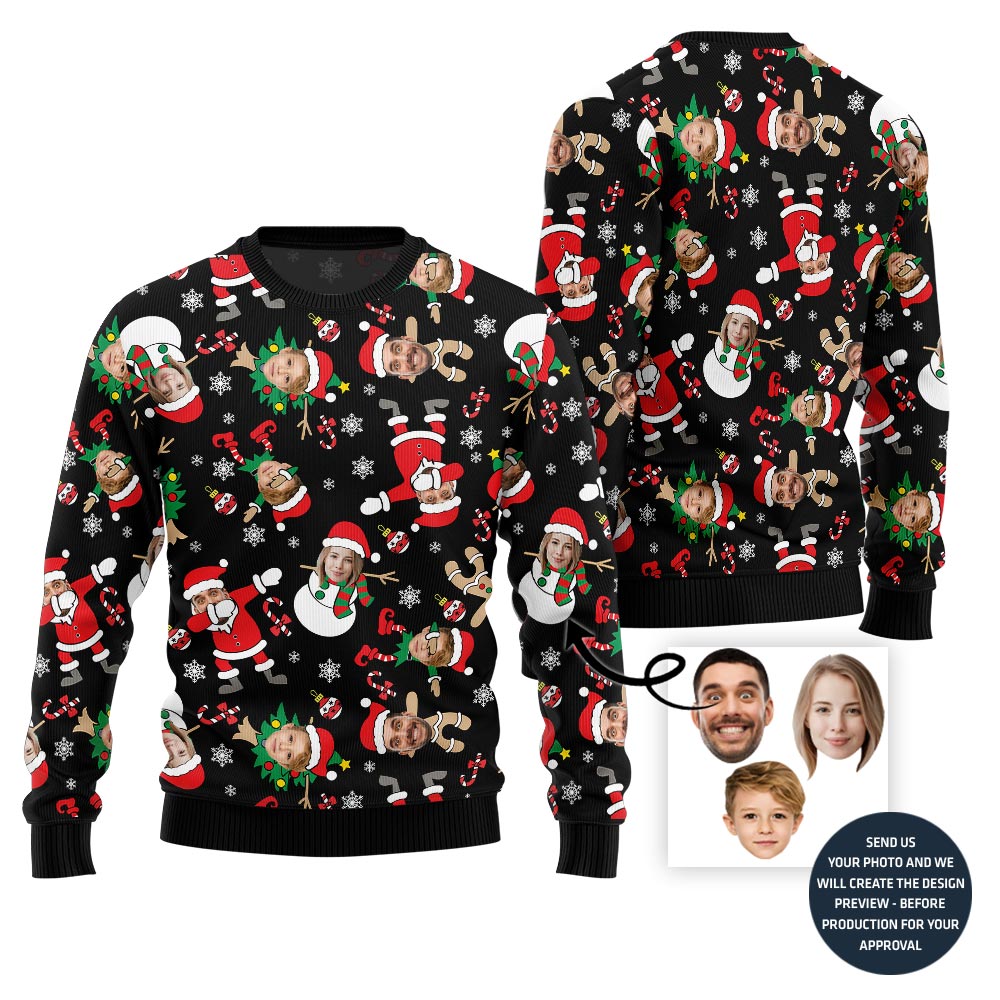 Custom Family Faces Funny Christmas Sweater