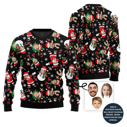 Custom Family Faces Funny Christmas Sweater