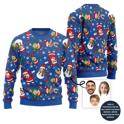 Custom Family Faces Funny Christmas Sweater