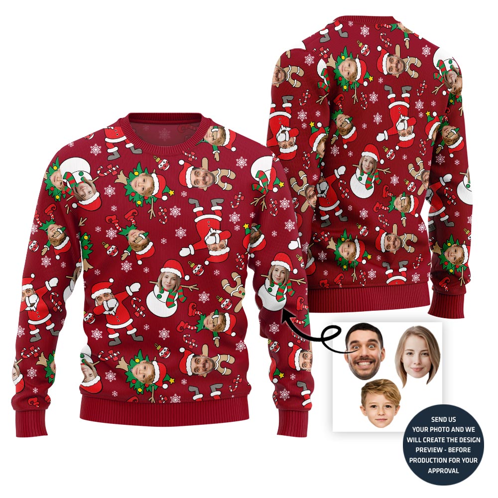 Custom Family Faces Funny Christmas Sweater