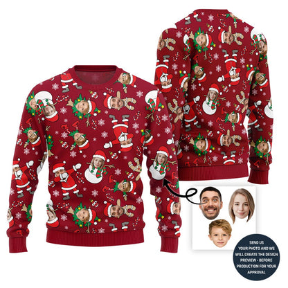 Custom Family Faces Funny Christmas Sweater