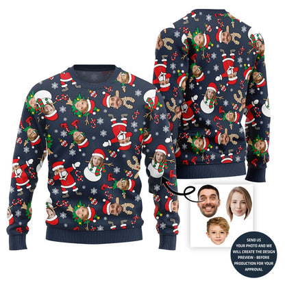 Custom Family Faces Funny Christmas Sweater