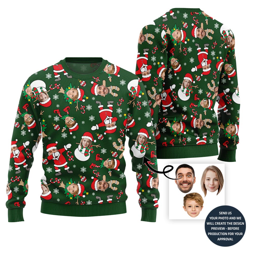 Custom Family Faces Funny Christmas Sweater