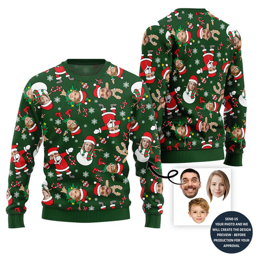 Custom Family Faces Funny Christmas Sweater
