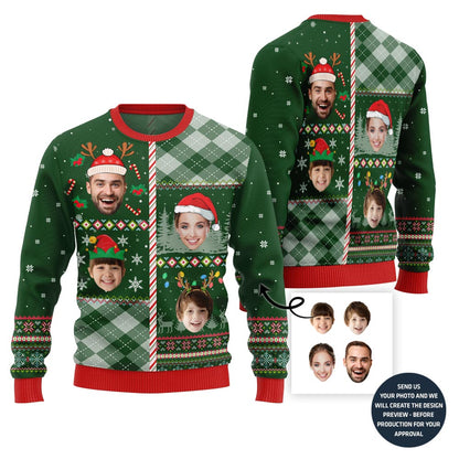 Custom Family Faces Funny Ugly Christmas Sweater