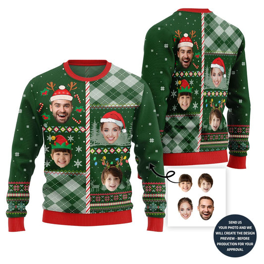 Custom Family Faces Funny Ugly Christmas Sweater