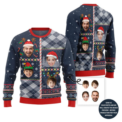 Custom Family Faces Funny Ugly Christmas Sweater
