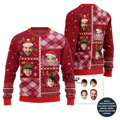 Custom Family Faces Funny Ugly Christmas Sweater