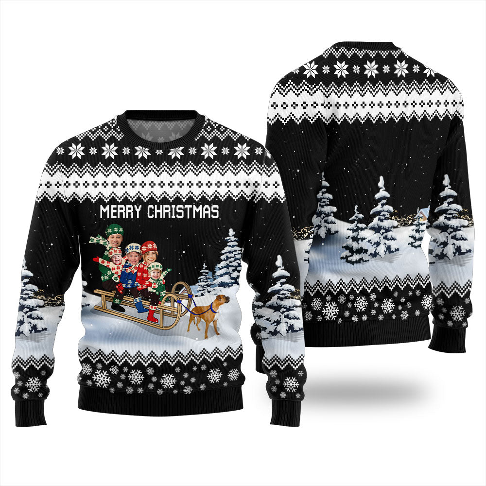Custom Family Face Christmas Sweater Women