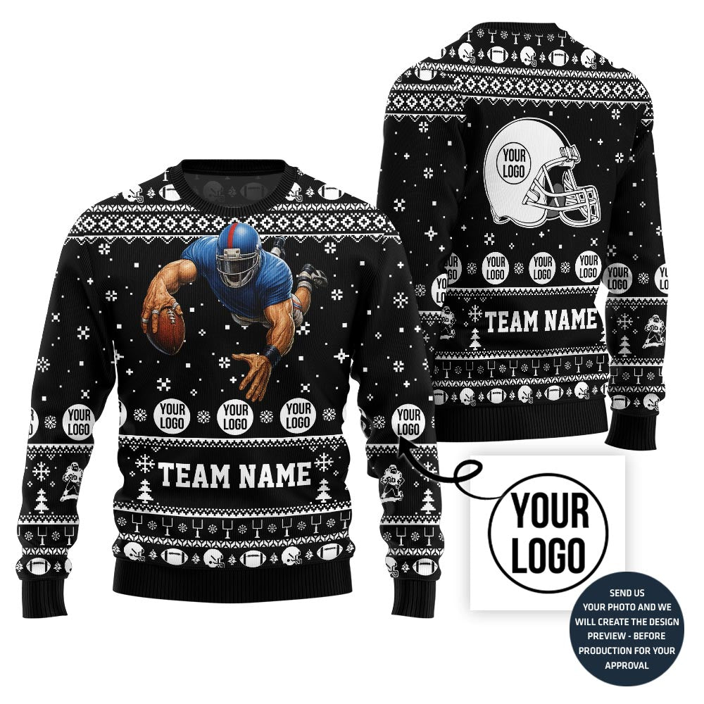 Custom Football Player Ugly Christmas Sweater