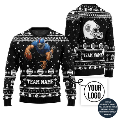 Custom Football Player Ugly Christmas Sweater