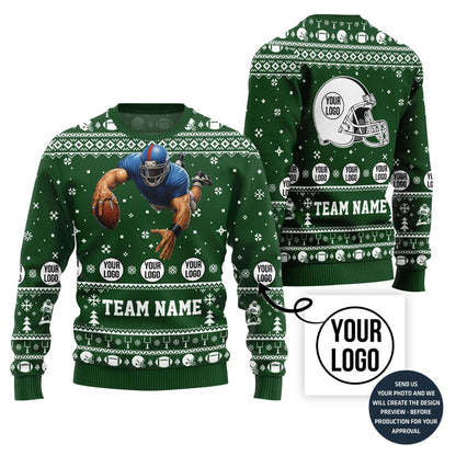 Custom Football Player Ugly Christmas Sweater