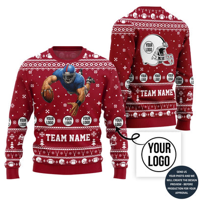 Custom Football Player Ugly Christmas Sweater