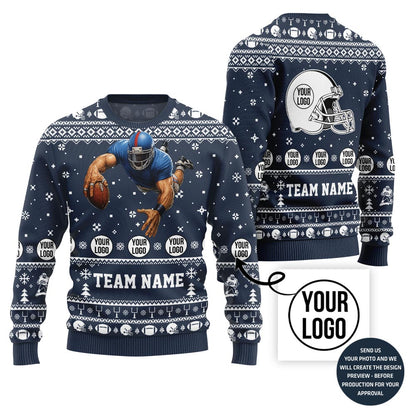 Custom Football Player Ugly Christmas Sweater