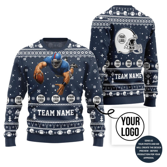 Custom Football Player Ugly Christmas Sweater