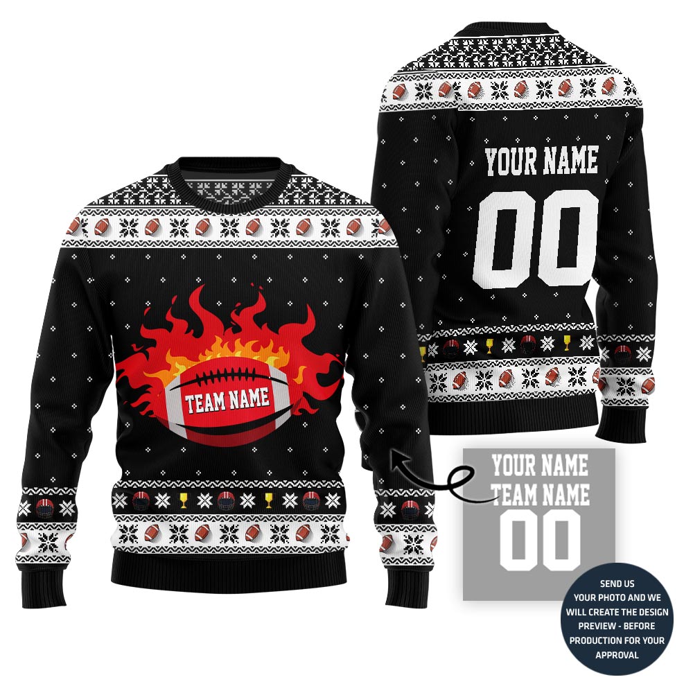 Custom Football Team Ugly Christmas Sweater