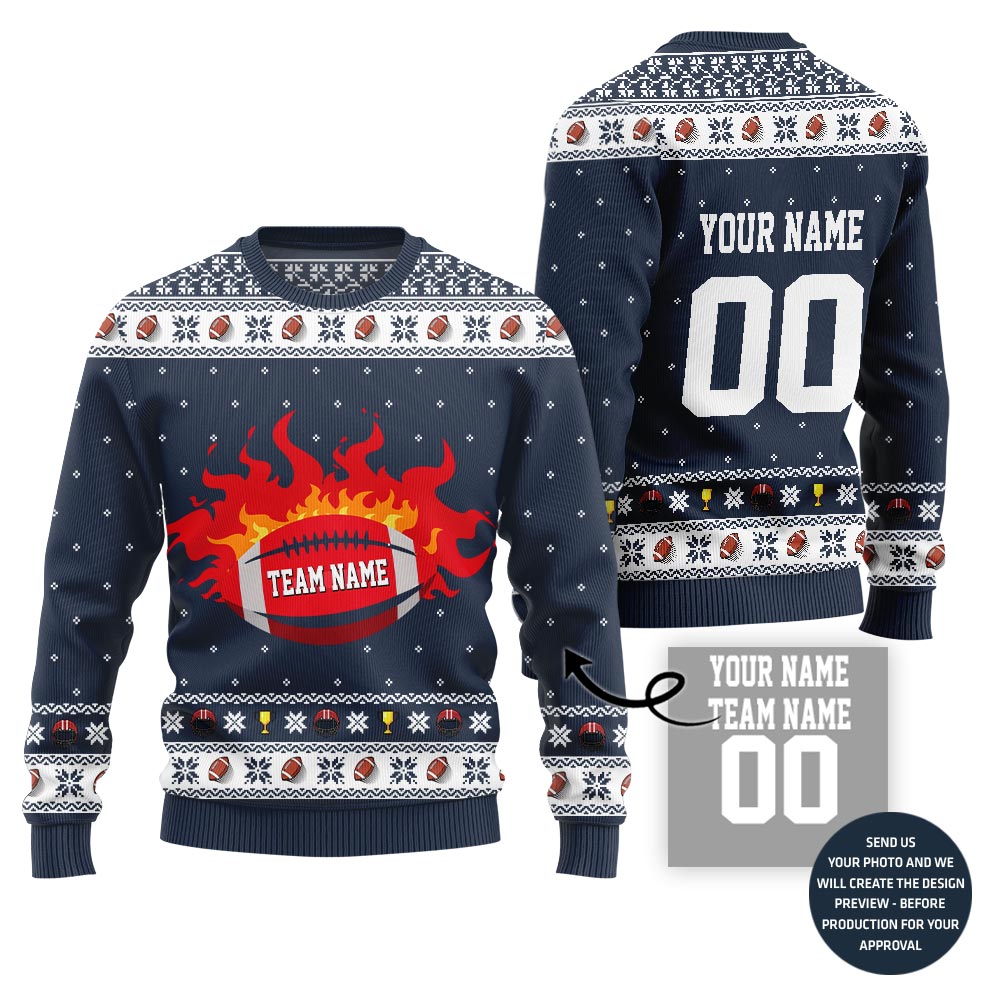 Custom Football Team Ugly Christmas Sweater