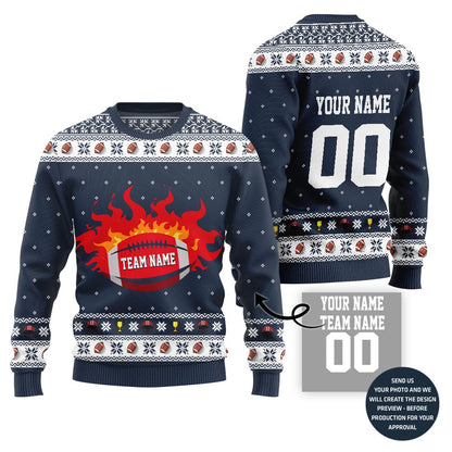 Custom Football Team Ugly Christmas Sweater