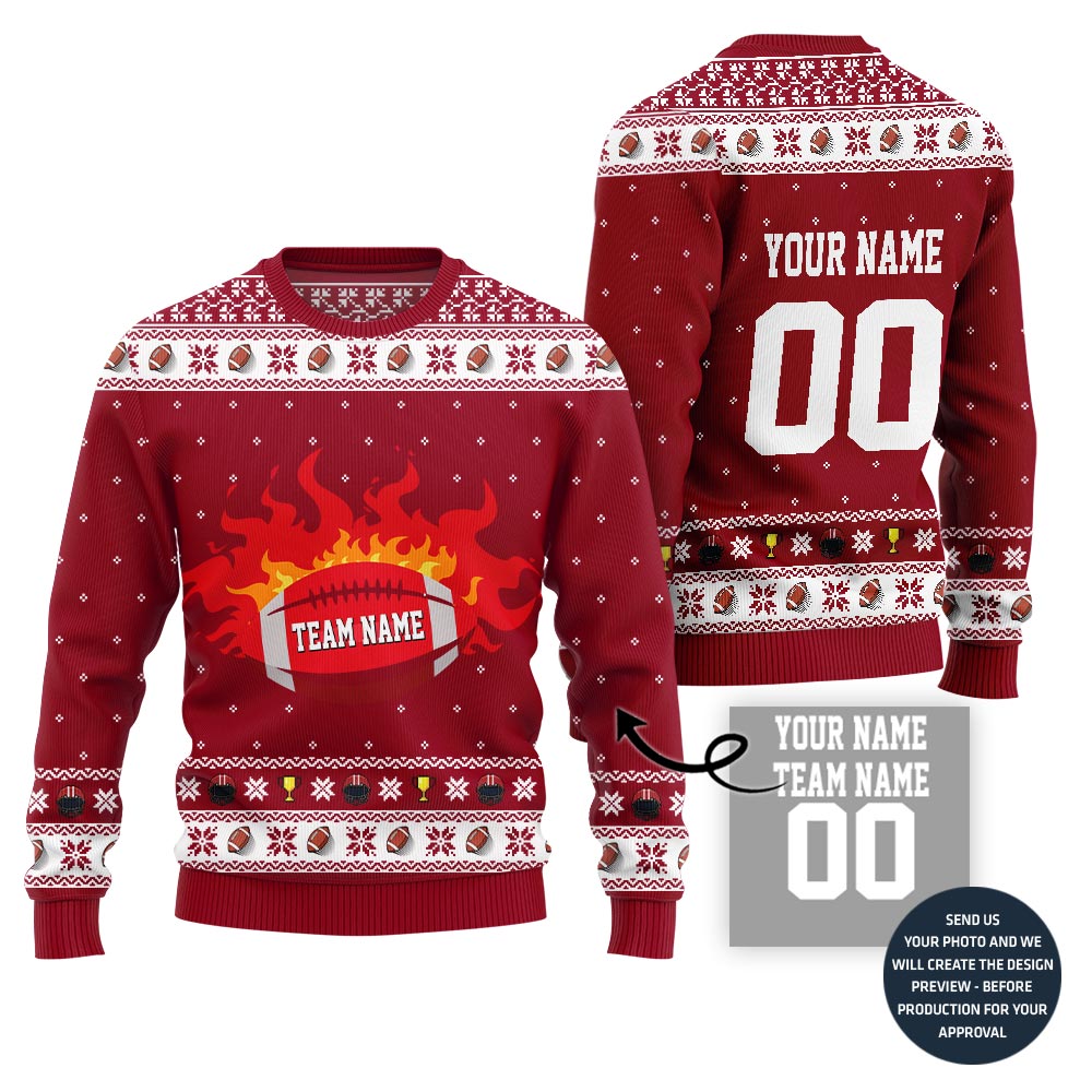 Custom Football Team Ugly Christmas Sweater