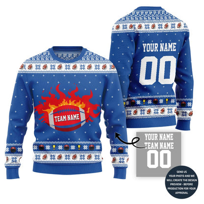 Custom Football Team Ugly Christmas Sweater