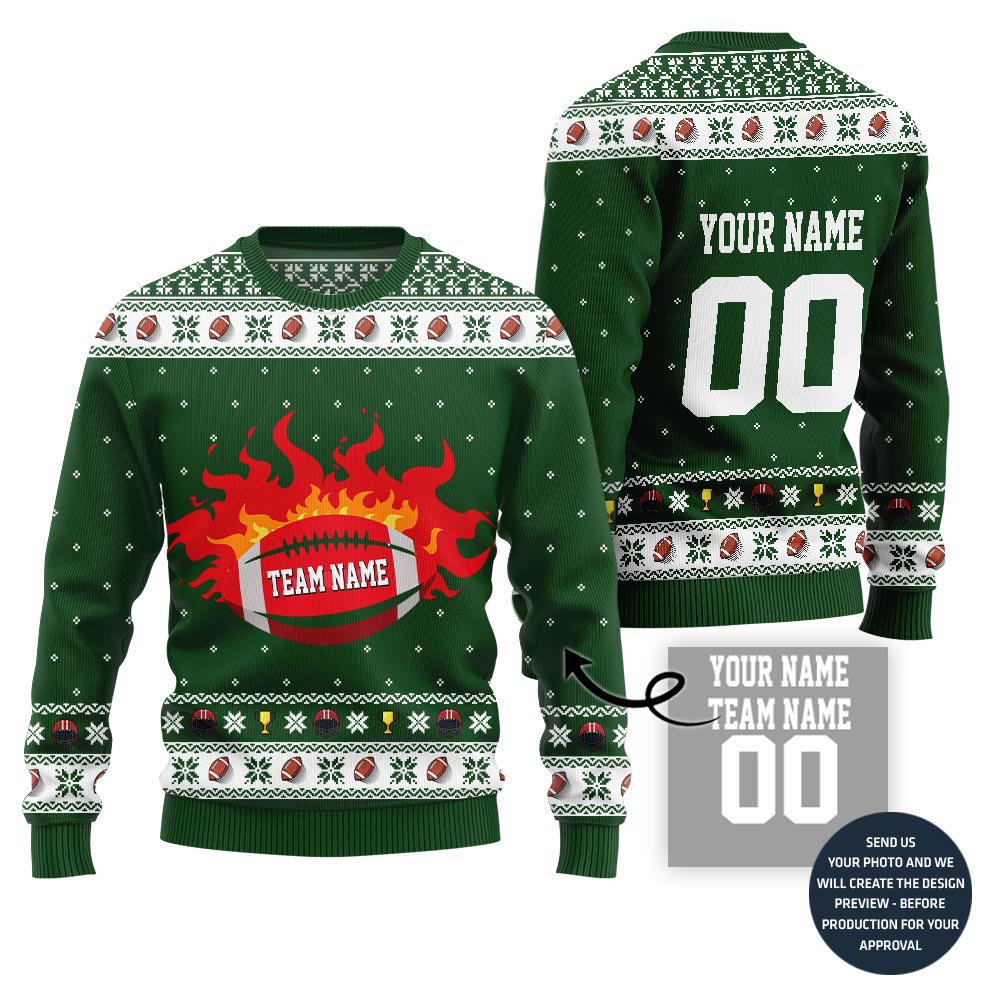 Custom Football Team Ugly Christmas Sweater