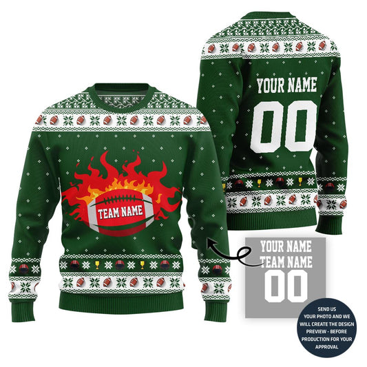 Custom Football Team Ugly Christmas Sweater