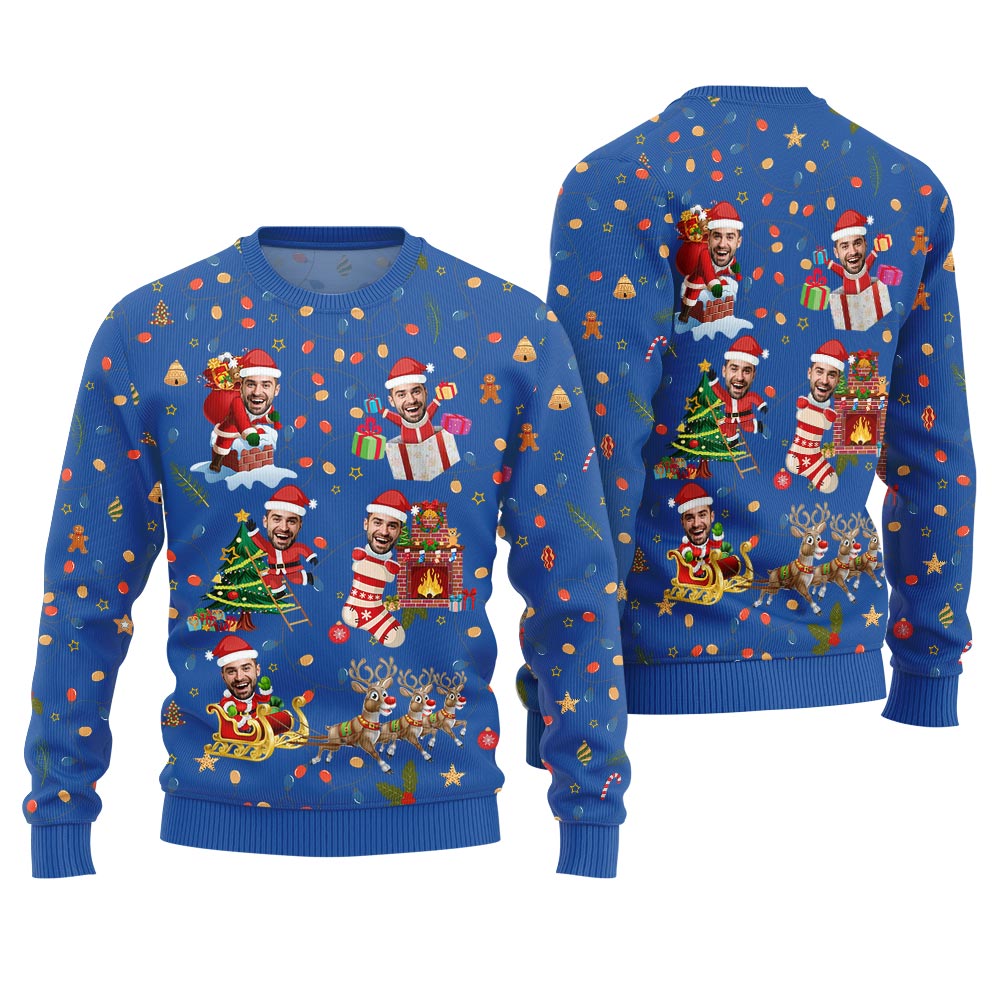 Custom Funny Face Bulb Ugly Christmas Sweater
