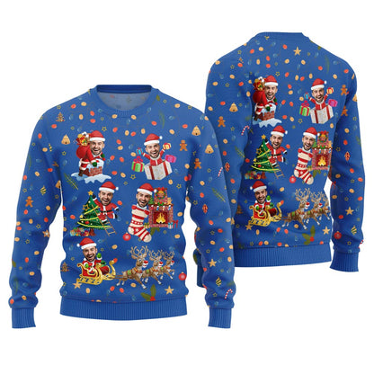 Custom Funny Face Bulb Ugly Christmas Sweater