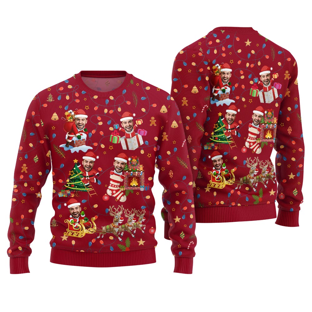 Custom Funny Face Bulb Ugly Christmas Sweater