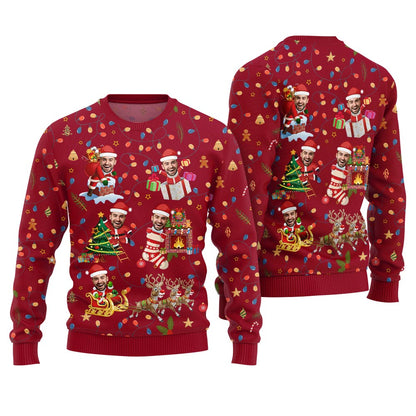 Custom Funny Face Bulb Ugly Christmas Sweater