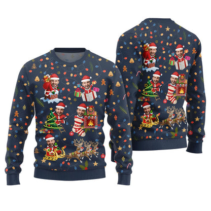Custom Funny Face Bulb Ugly Christmas Sweater